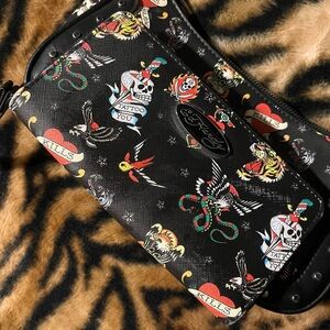 Ed Hardy Multicolor Tattoo Print Bag